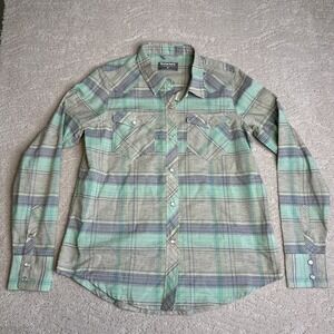 Men's Simms‎ Fishing Small Long Sleeve Plaid Pearl Snap Shirt